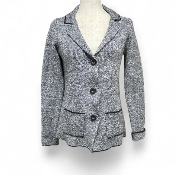 Cocogio Gray Sweater Button up Knit Blazer Small | Minimalist Academia - Picture 1 of 11